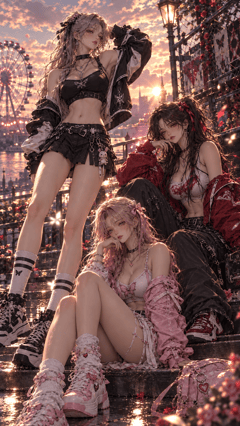 Three Little Sisters: Night in the Park